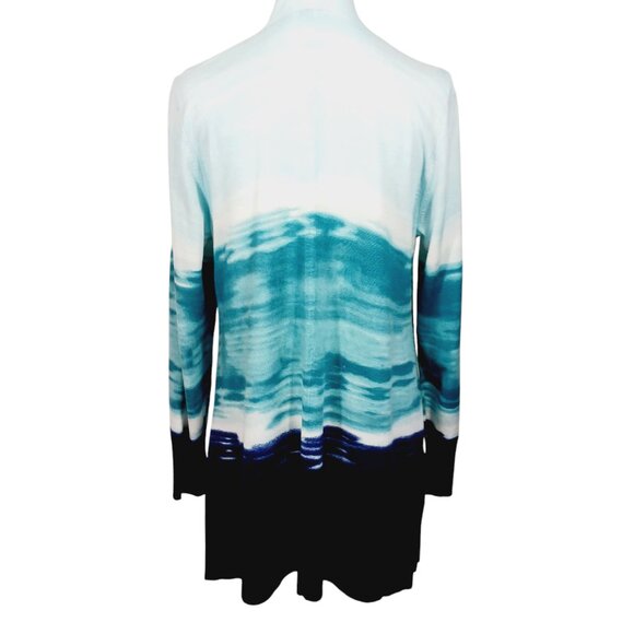 Chico's  Cardigan, Spun Rayon, Hanky Hem, Ombre Ocean Blues,  Small, Light Knit - Picture 4 of 10